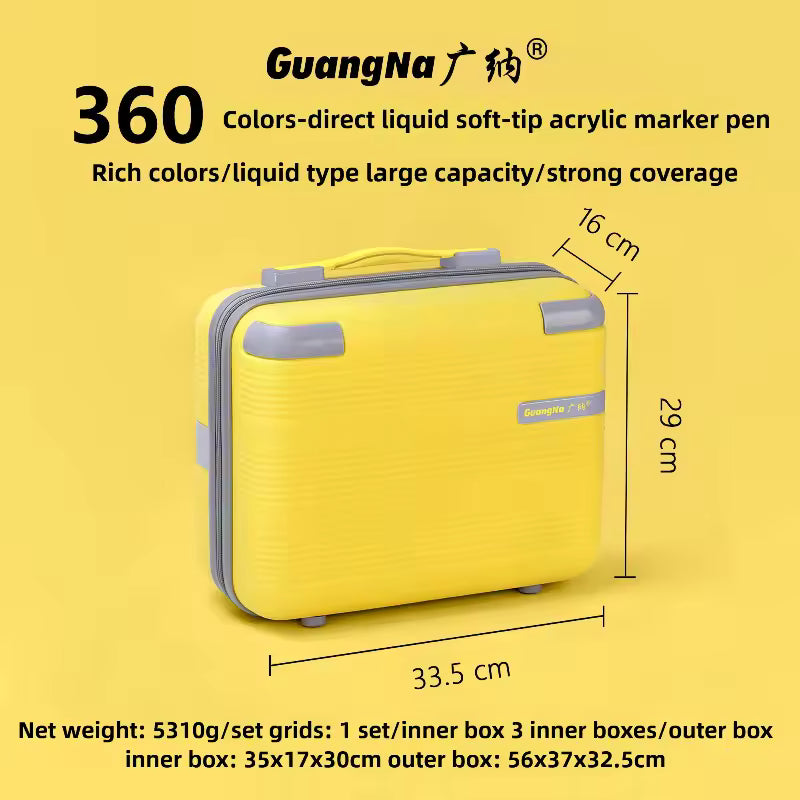 ✨ Valise 360 Feutres Acryliques GUANGNA. En stock. ⚠️ précommande de retour en stock en avril