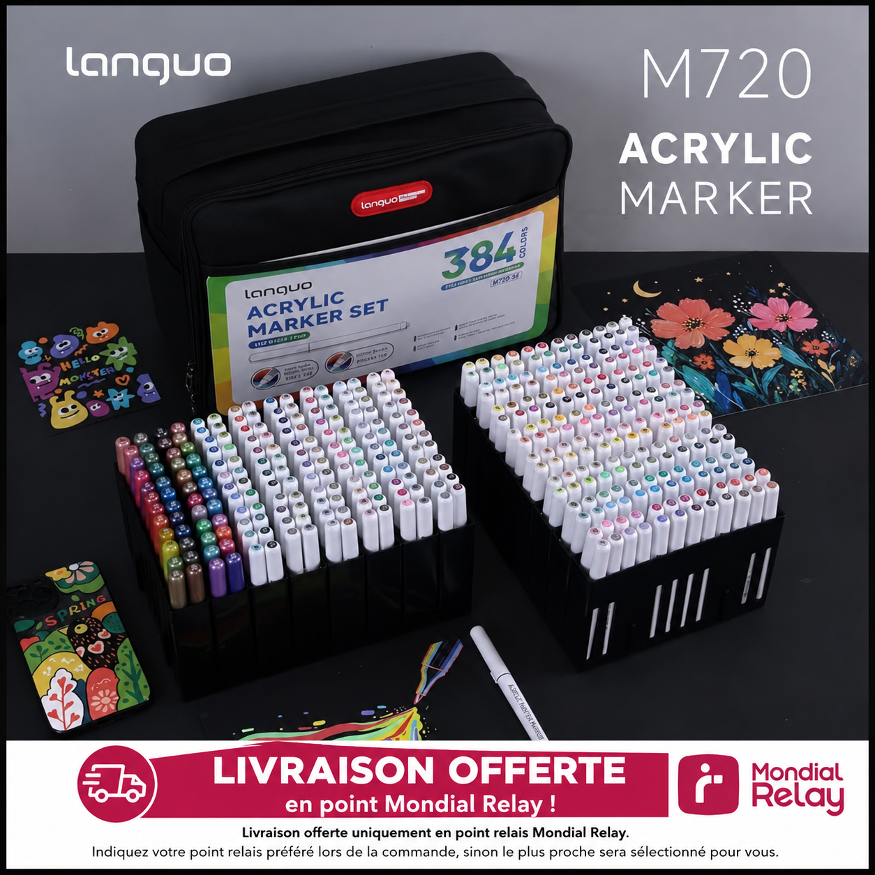 Languo M720- 384 feutres acryliques