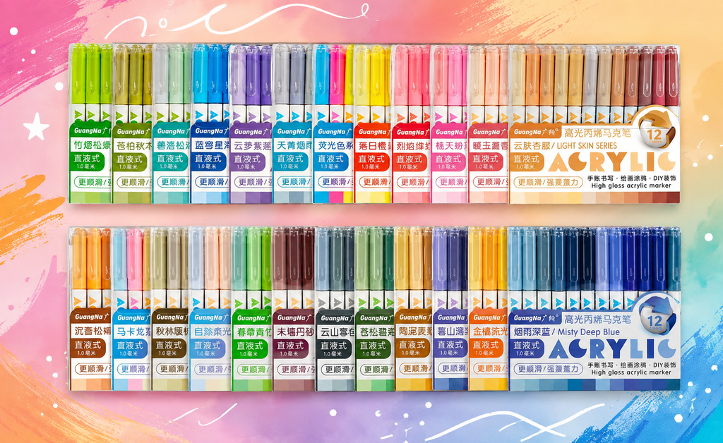 Boite de 288 feutres acryliques Guangna high gloss