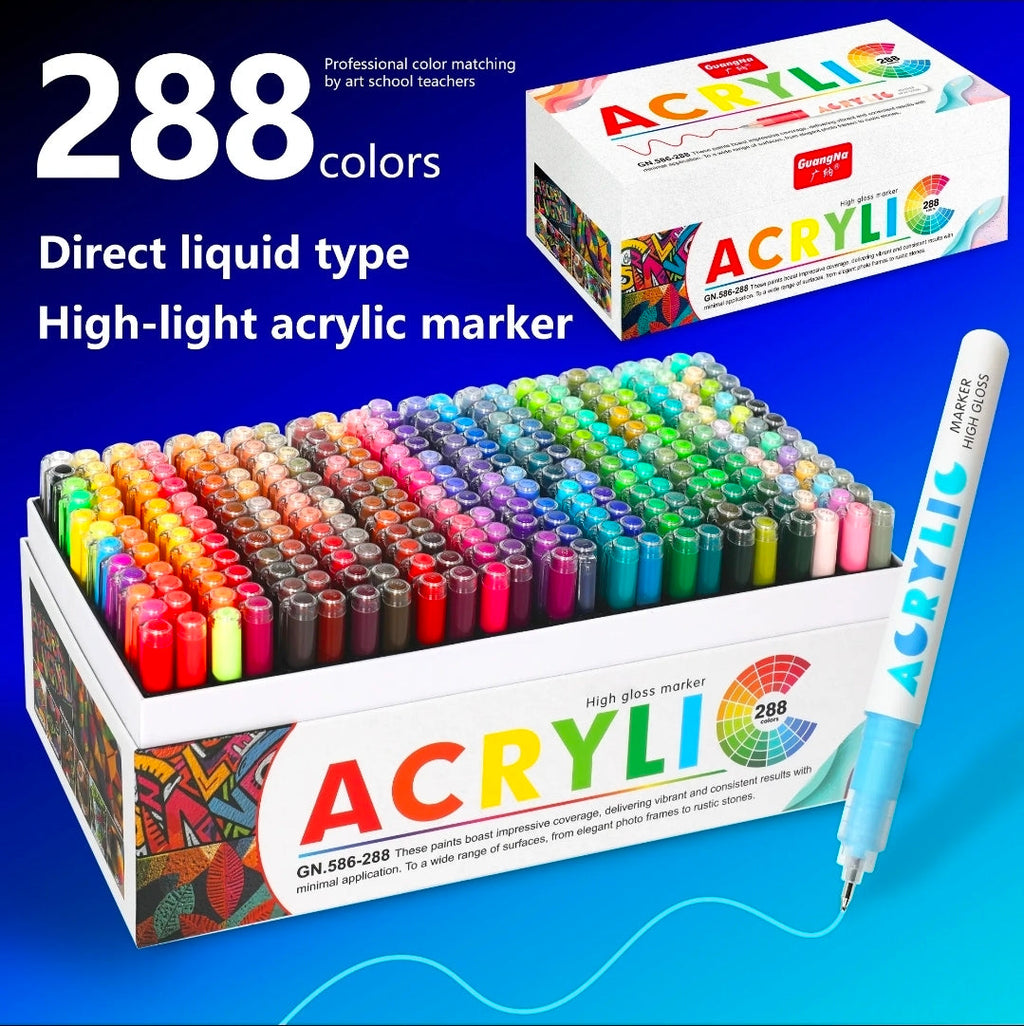 Boite de 288 feutres acryliques Guangna high gloss