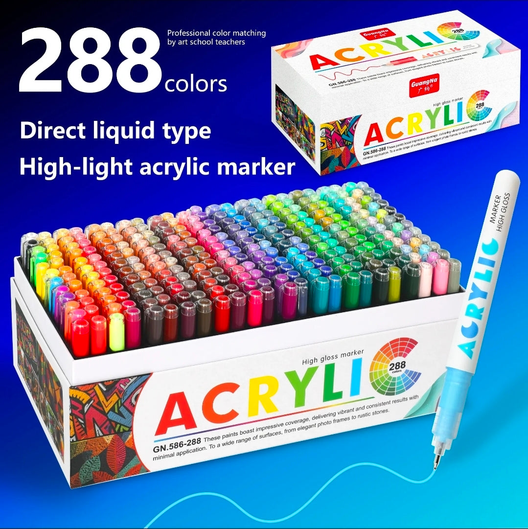 Boite de 288 feutres acryliques Guangna high gloss